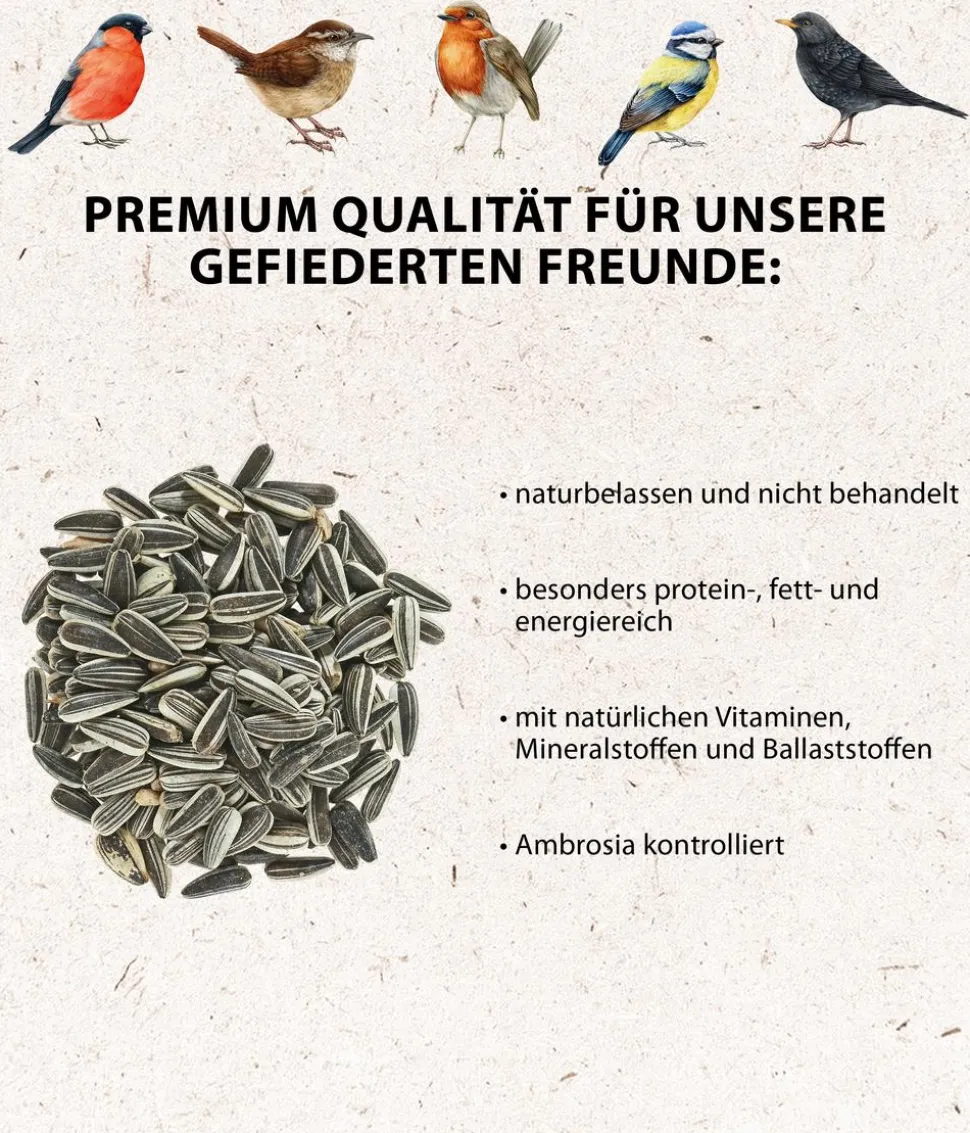 Dehner Natura Premium Wildvogelfutter Sonnenblumenkerne