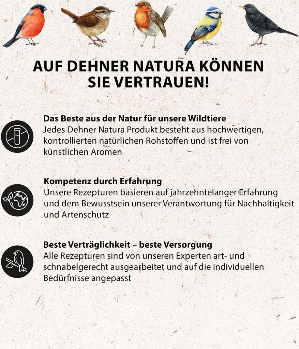 Dehner Natura Premium Wildvogelfutter Erdnussbutter im Glas, Beeren, 8 x 340 g
