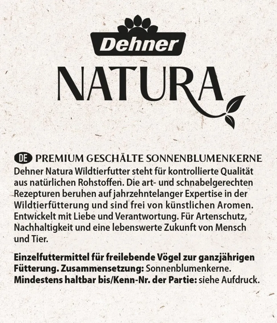 Dehner Natura Premium Wildvogelfutter Geschälte Sonnenblumenkerne