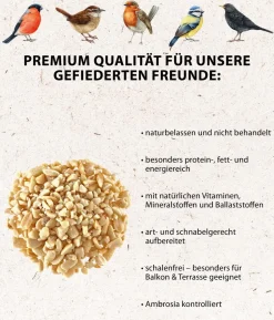 Dehner Natura Premium Wildvogelfutter Gehackte Erdnüsse im Eimer, 5 l