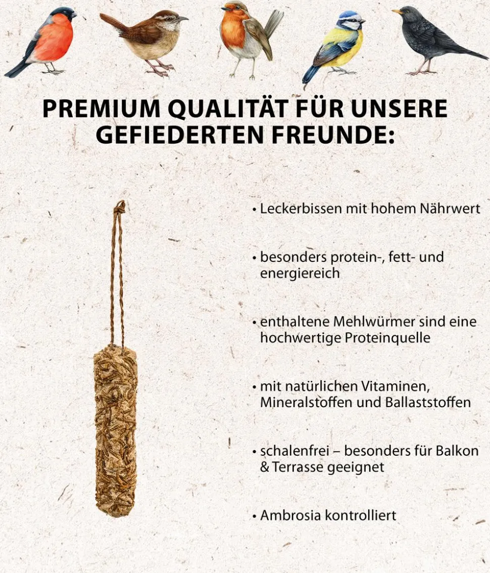 Dehner Natura Premium Wildvogelfutter Meisenknödel im Karton, ohne Netz