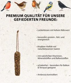 Dehner Natura Premium Wildvogelfutter Kraft-Meisenknödel im Eimer, mit Netz, 30 Stk.