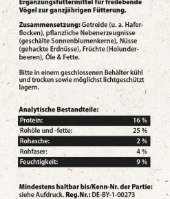 Dehner Natura Premium Wildvogelfutter Ganzjahresfutter Terrassen-Mix, 900 g