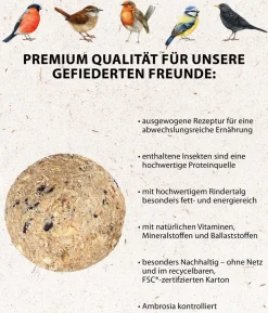 Dehner Natura Premium Wildvogelfutter Insekten-Meisenknödel im Karton, ohne Netz, 100 Stk.