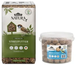 Dehner Natura Premium Wildvogelfutter-Set, Meisenknödel & Streufutter, 2-teilig