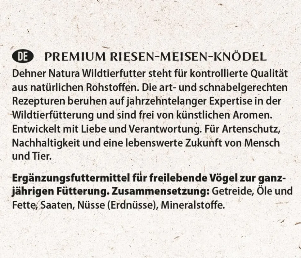 Dehner Natura Premium Wildvogelfutter Riesen-Meisenknödel, mit Netz