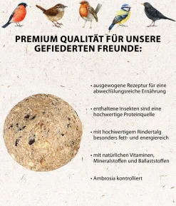 Dehner Natura Premium Wildvogelfutter Insekten-Meisenknödel, mit Netz