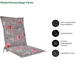 Dehner Niederlehnerauflage Vieste, ca. B50/H6/T100 cm