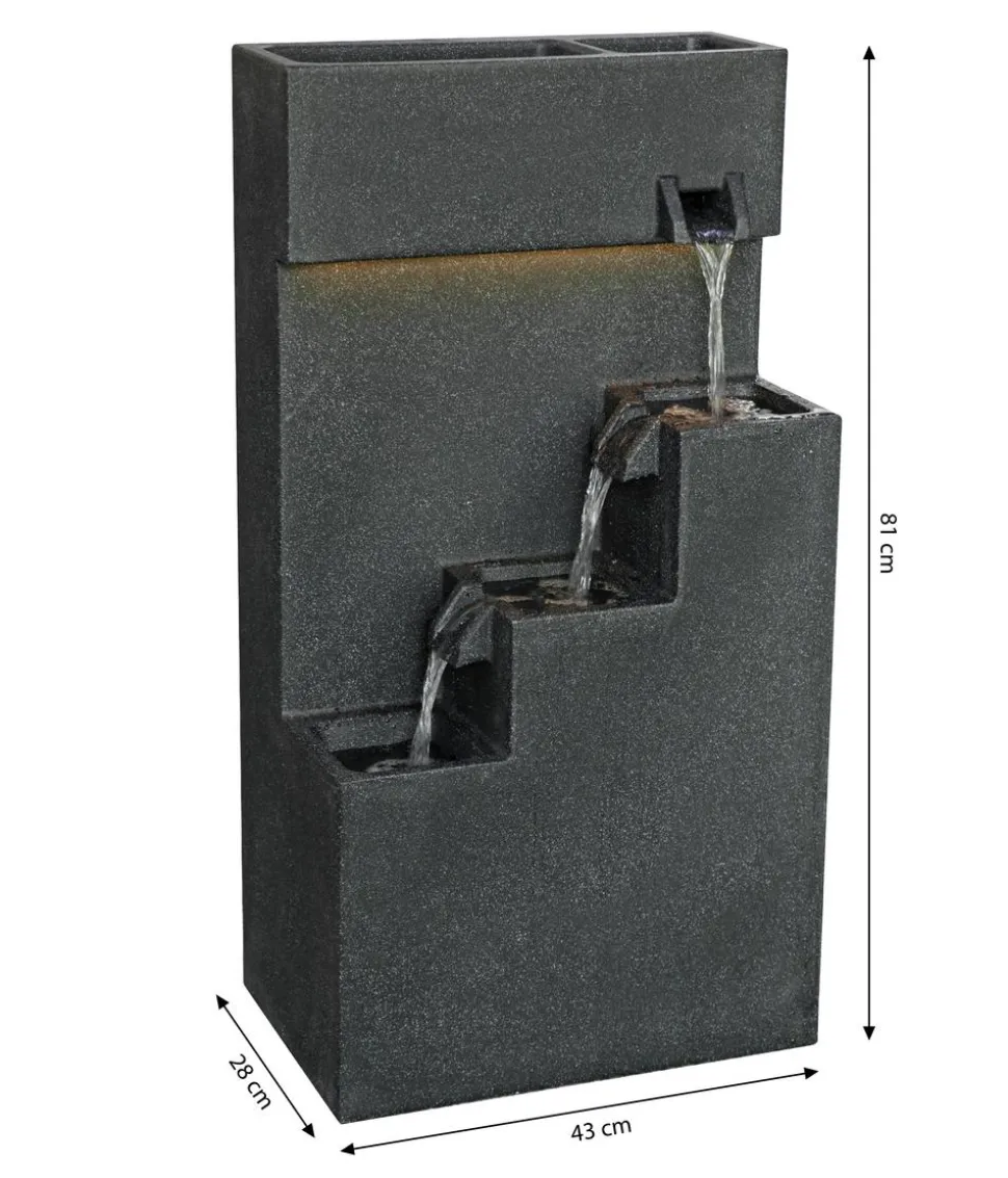 Dehner Polyethylen-Gartenbrunnen Gradino, solarfähig, ca. H80,5 cm