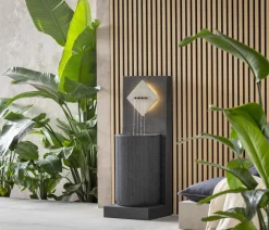 Dehner Polyethylen-Gartenbrunnen Tribola, solarfähig, ca. H86 cm