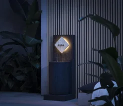 Dehner Polyethylen-Gartenbrunnen Tribola, solarfähig, ca. H86 cm