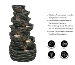 Dehner Polyresin-Gartenbrunnen Roccia, ca.H150 cm