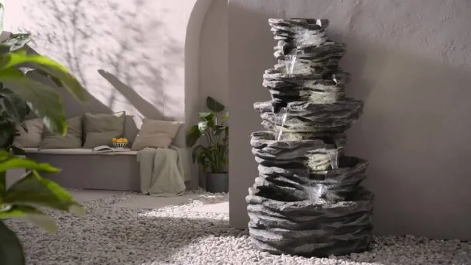 Dehner Polyresin-Gartenbrunnen Roccia, ca.H150 cm