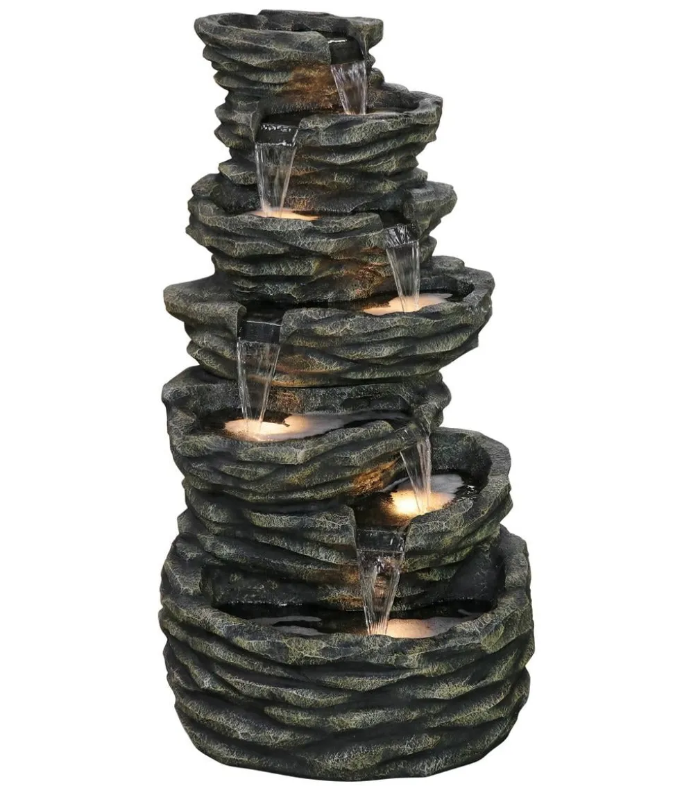 Dehner Polyresin-Gartenbrunnen Roccia, ca.H150 cm