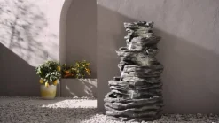 Dehner Polyresin-Gartenbrunnen Roccia, ca. H120 cm