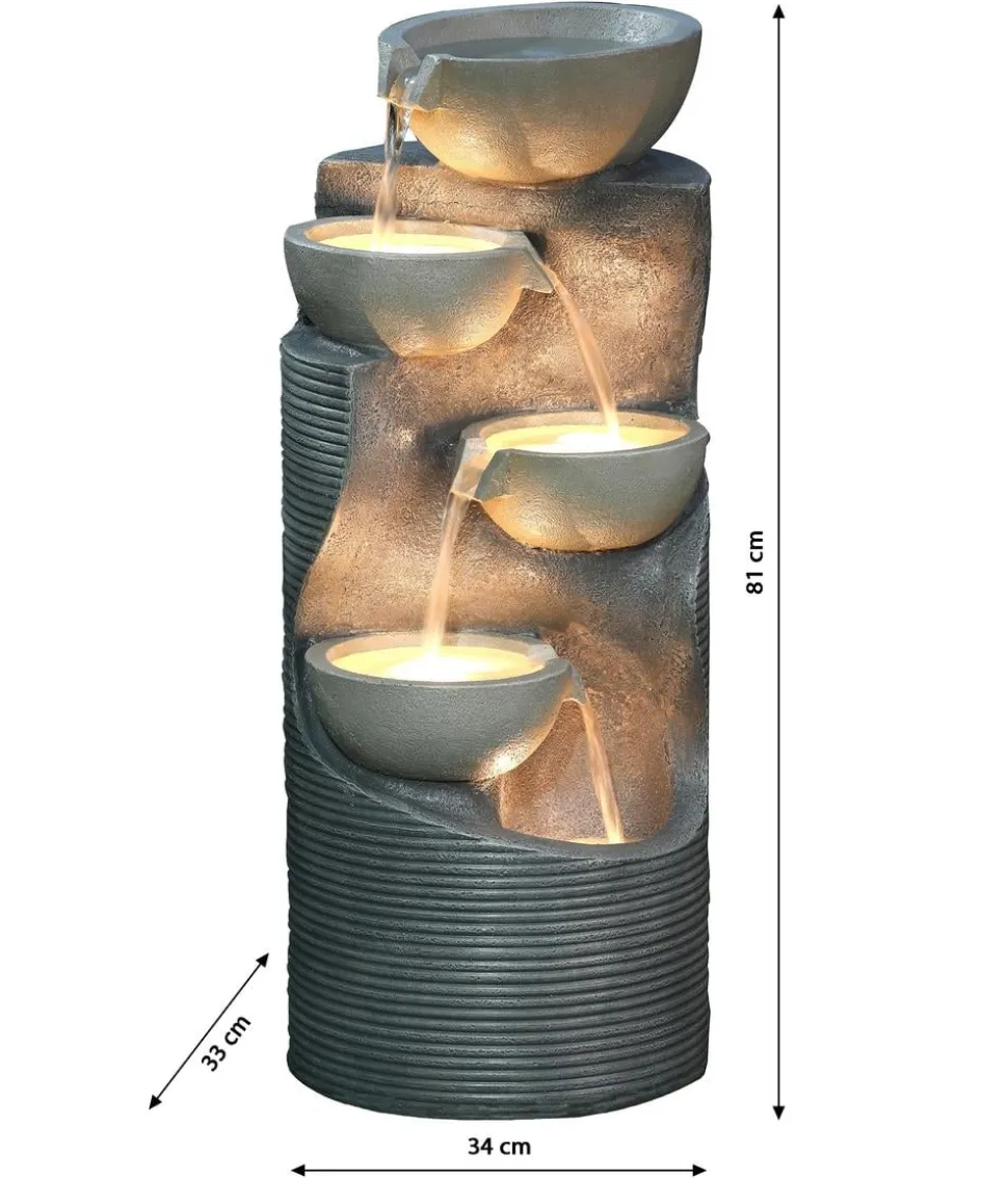 Dehner Polyresin-Gartenbrunnen Salo, solarfähig, ca. H81 cm