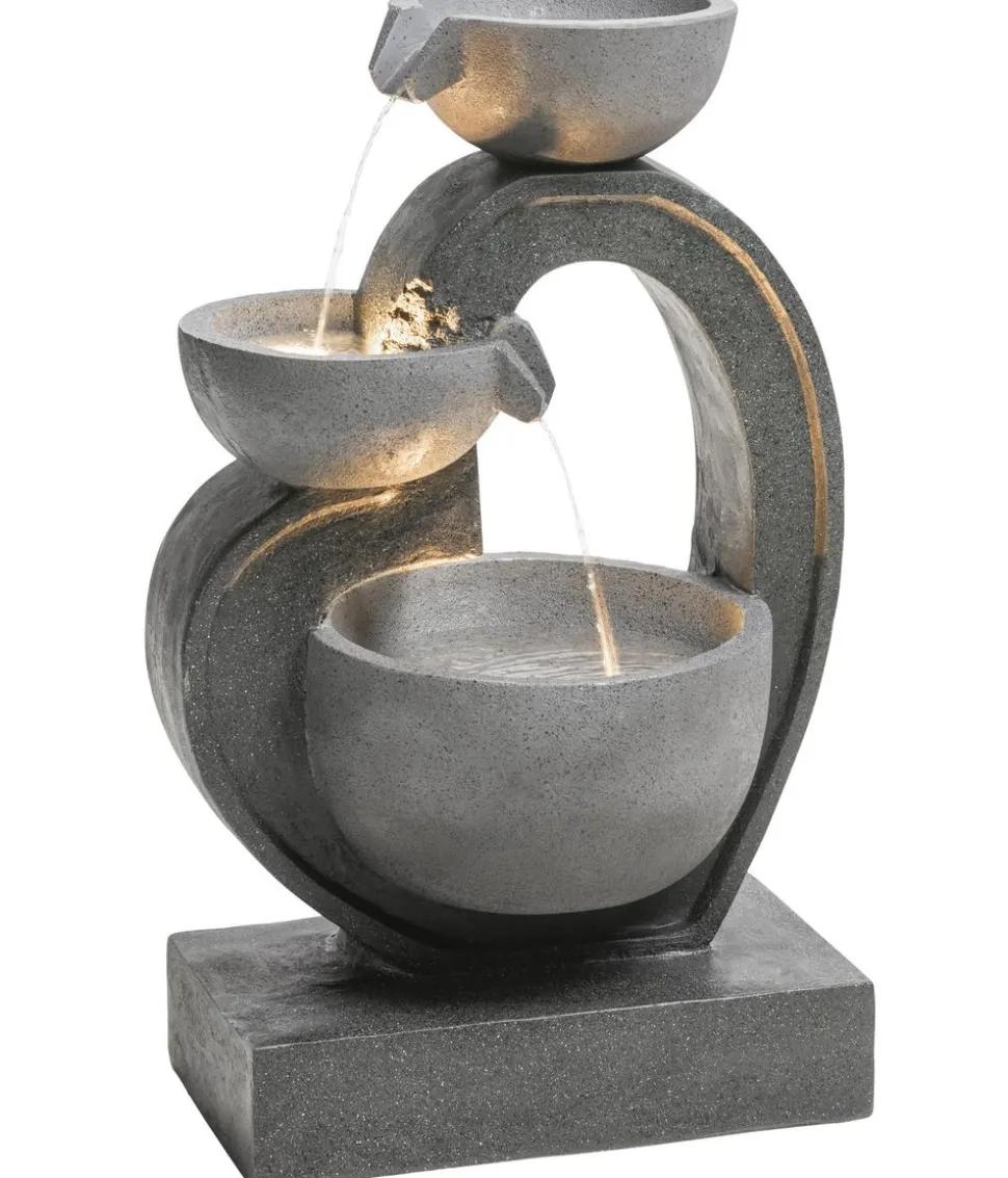 Dehner Polyresin-Gartenbrunnen Heart, solarfähig, ca. H72,5 cm