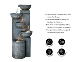Dehner Polyresin-Gartenbrunnen Merkur, solarfähig, ca. H91 cm