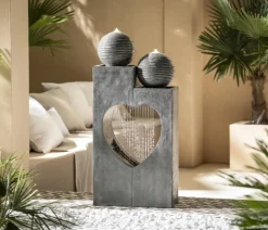 Dehner Polyresin-Gartenbrunnen Amor, solarfähig, ca. H99 cm