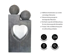 Dehner Polyresin-Gartenbrunnen Amor, solarfähig, ca. H99 cm