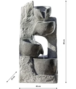 Dehner Polyresin-Gartenbrunnen Circ, solarfähig, ca. H89 cm