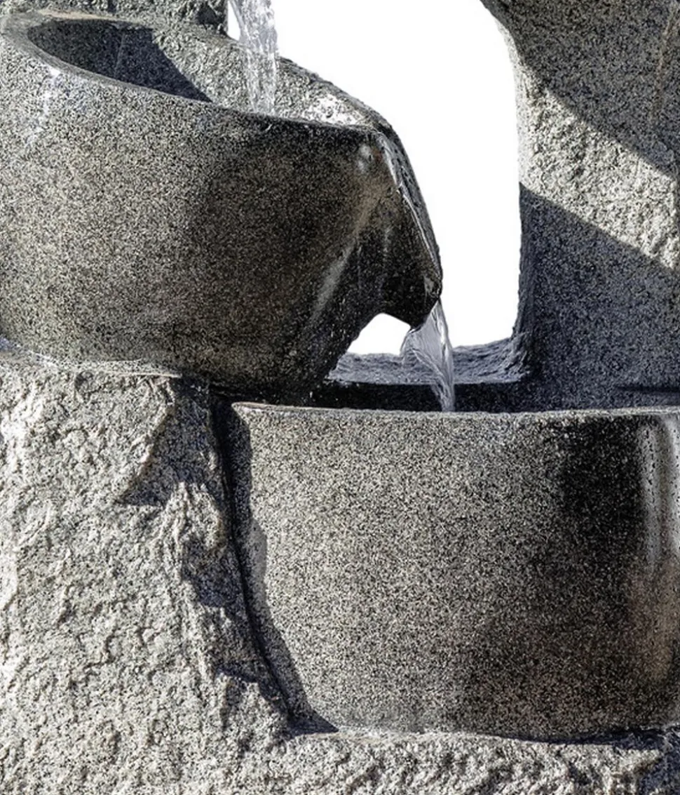 Dehner Polyresin-Gartenbrunnen Circ, solarfähig, ca. H89 cm