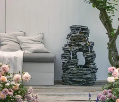 Dehner Polyresin-Gartenbrunnen Salto, solarfähig, ca. H99 cm