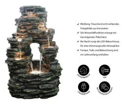 Dehner Polyresin-Gartenbrunnen Salto, solarfähig, ca. H99 cm