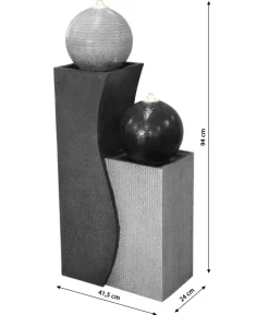 Dehner Polyresin-Gartenbrunnen Ying Yang, solarfähig, ca. H94 cm