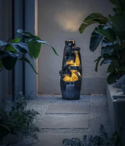 Dehner Polyresin-Gartenbrunnen Cala, solarfähig, ca. H91 cm