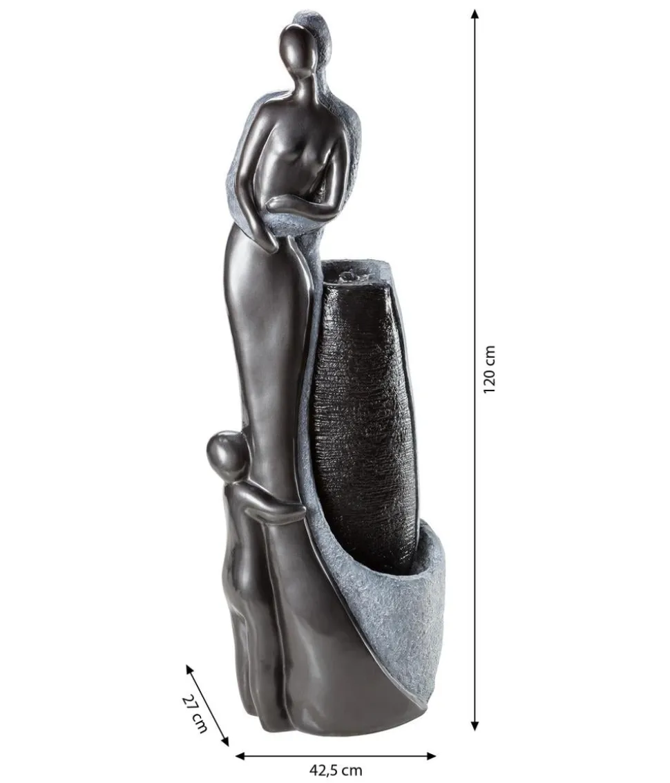 Dehner Polyresin-Gartenbrunnen Family, solarfähig, ca. H120 cm