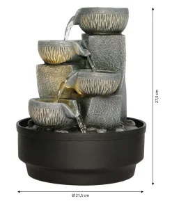 Dehner Polyresin-Zimmerbrunnen Nalani mit LED-Beleuchtung, ca. H27,5 cm