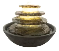 Dehner Polyresin-Zimmerbrunnen Hoku mit LED-Beleuchtung, ca. H16,5 cm