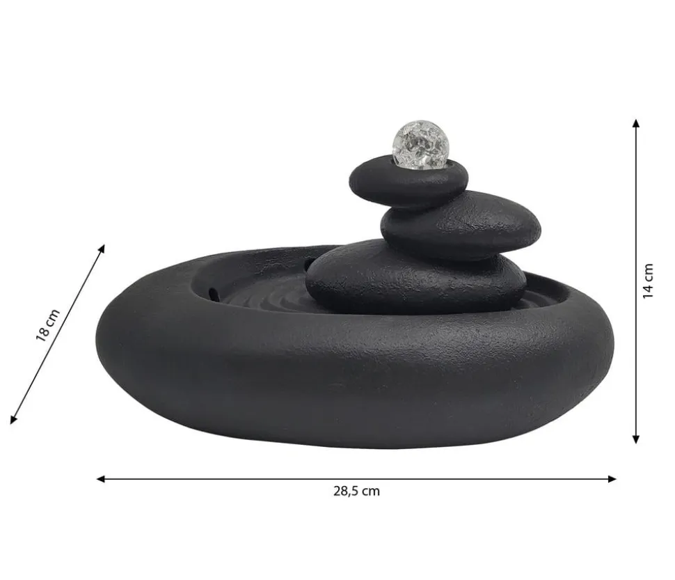 Dehner Polyresin-Zimmerbrunnen Kana mit LED-Beleuchtung, ca. H18 cm