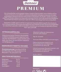 Dehner Premium Hundesnack Fleischstreifen, Lamm, 50 g