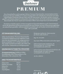 Dehner Premium Katzensnack Fleischstreifen, Kalb, 45 g