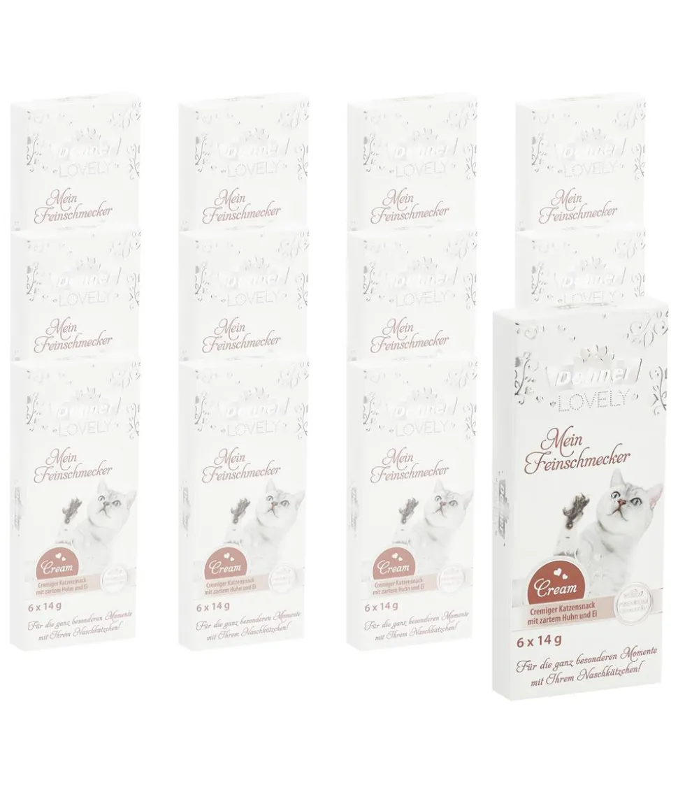 Dehner Premium Lovely Katzensnack Cream Mein Feinschmecker, 12 x 6 x 14 g