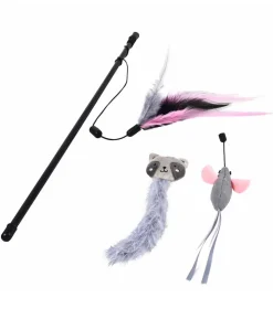 Dehner Premium Lovely Katzenspielzeug Set Lama Karl + Spielangeln Angelspaß