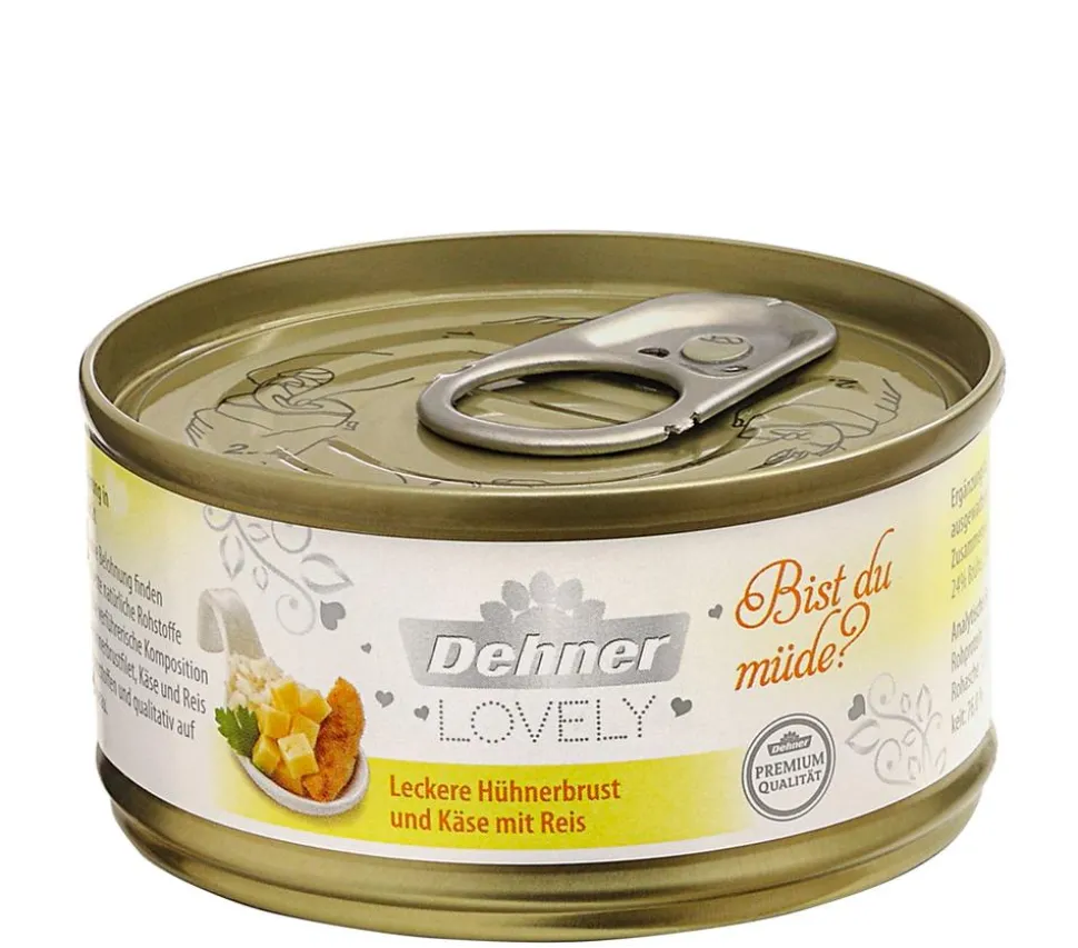 Dehner Premium Lovely Nassfutter für Katzen Bist du müde?, 24 x 70 g