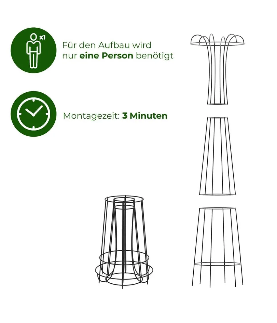 Dehner Premium Metall-Obelisk Maxima, schwarz