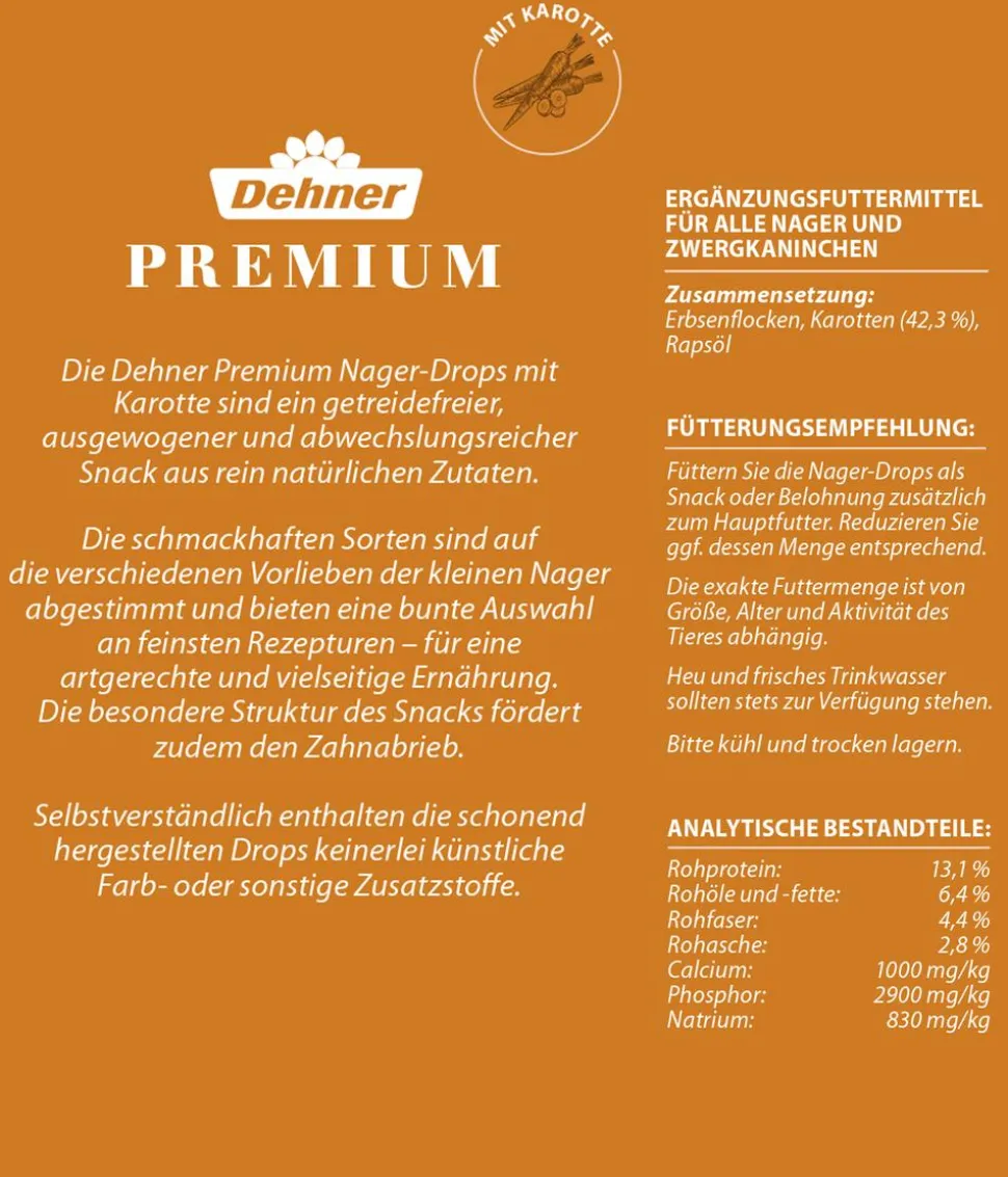 Dehner Premium Nager-Drops, 3 x 140 g