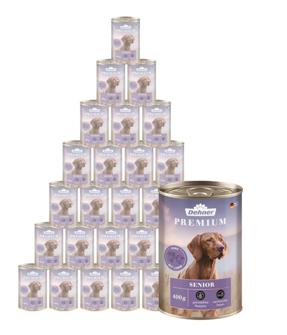 Dehner Premium Nassfutter für Hunde Senior, Rind mit Lamm