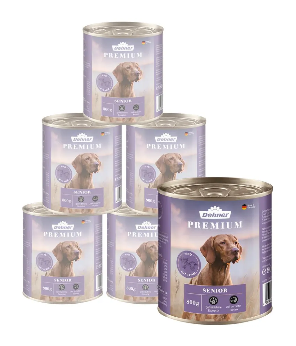 Dehner Premium Nassfutter für Hunde Senior, Rind mit Lamm