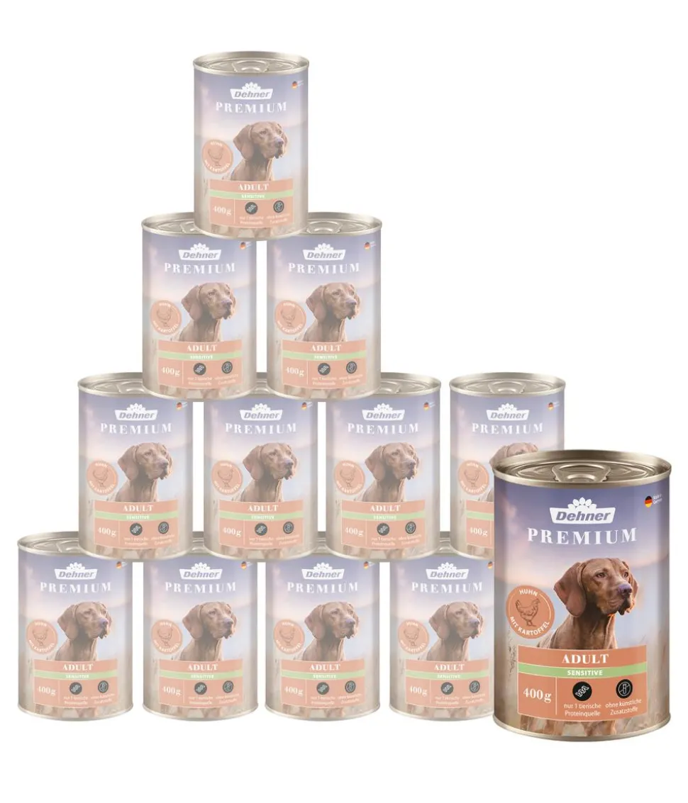 Dehner Premium Nassfutter für Hunde Junior, Rind mit Geflügel