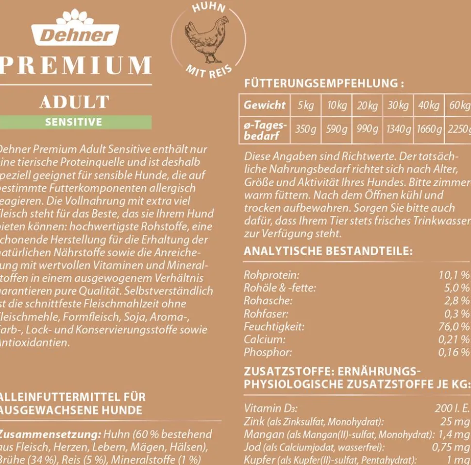Dehner Premium Nassfutter für Hunde Junior, Rind mit Geflügel