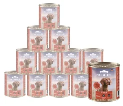 Dehner Premium Nassfutter für Hunde Junior, Rind mit Geflügel
