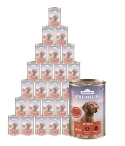 Dehner Premium Nassfutter für Hunde Junior, Rind mit Geflügel