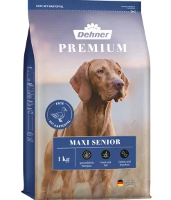 Dehner Premium Trockenfutter für Hunde Maxi Senior, Ente & Kartoffel