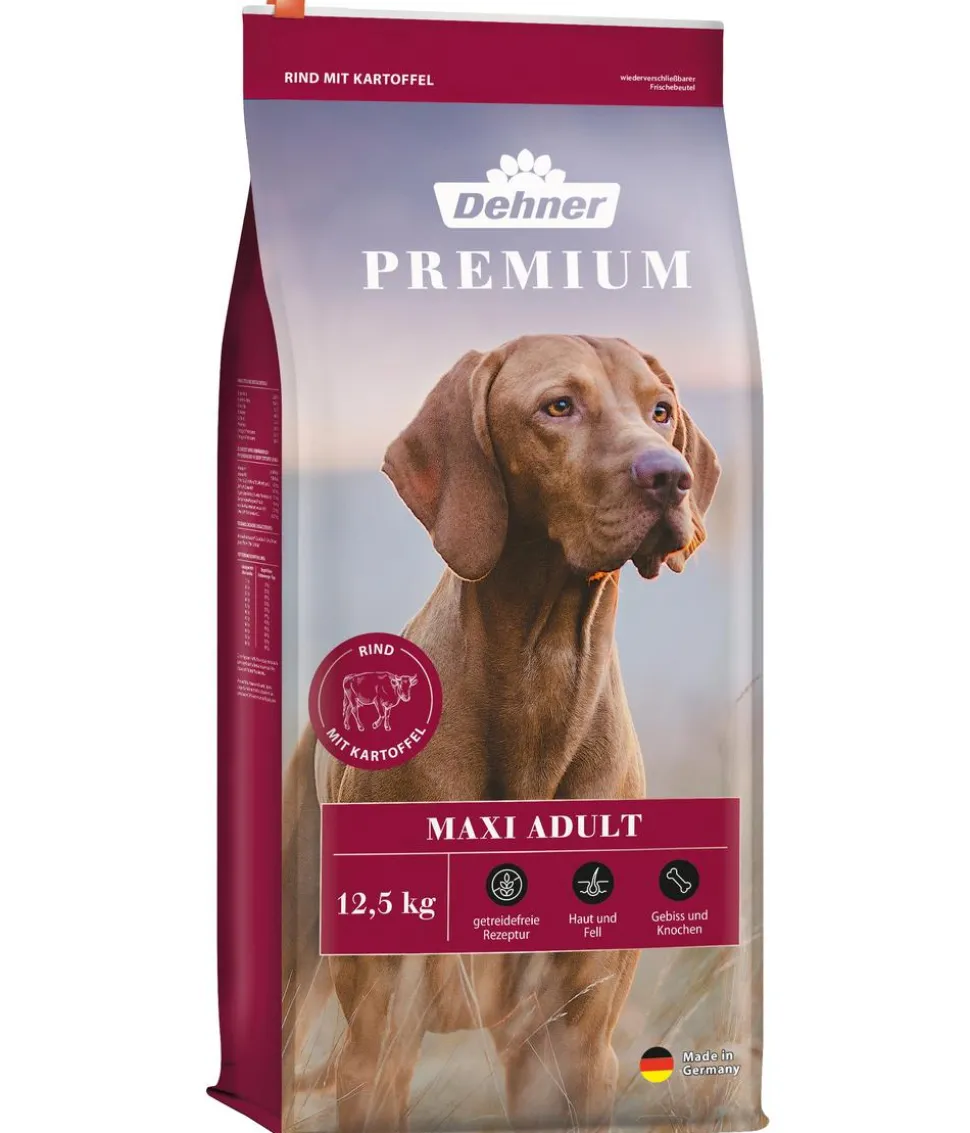 Dehner Premium Trockenfutter für Hunde Maxi Adult, Rind & Kartoffel