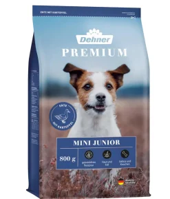 Dehner Premium Trockenfutter für Hunde Mini Junior, Ente & Kartoffel
